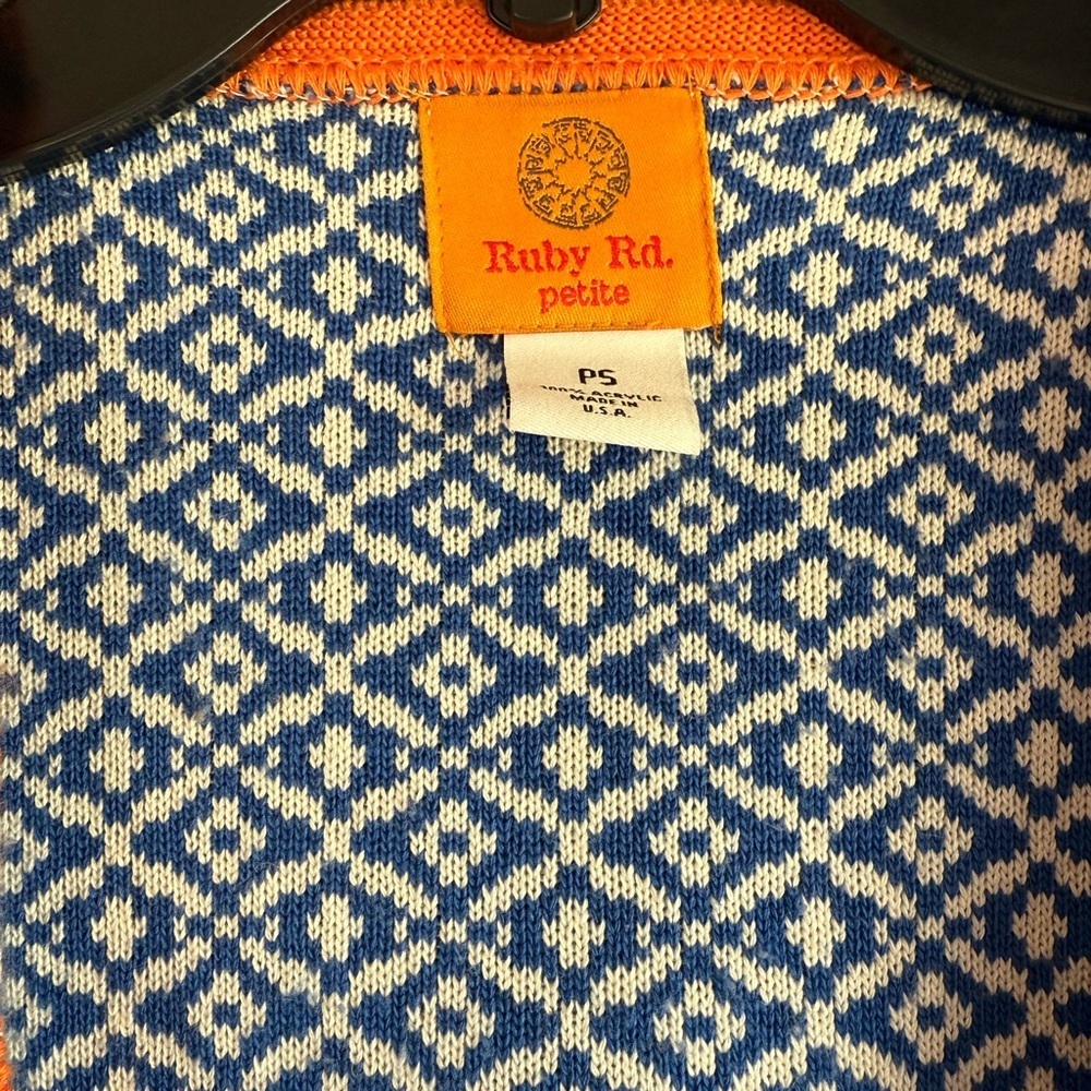 Ruby Rd Open Front Cardigan Sweater Fringe Trim S… - image 2